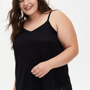 NWT Torrid SWING CAMI- SUPER SOFT & LACE BLACK-Size 4